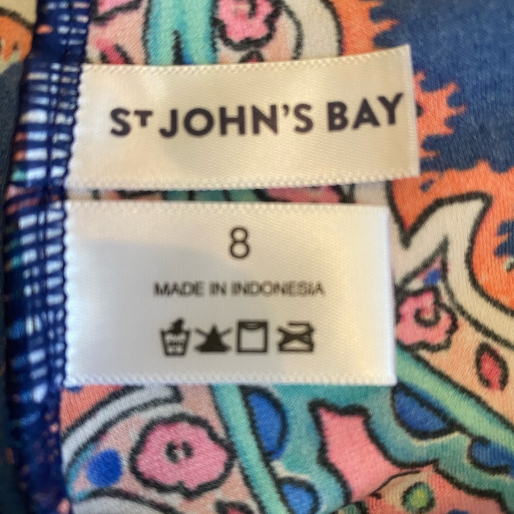 ST JOHN'S BAY Women's paisley fields printed Tankini Top adj. straps NWOT Size 8 - Picture 6 of 9